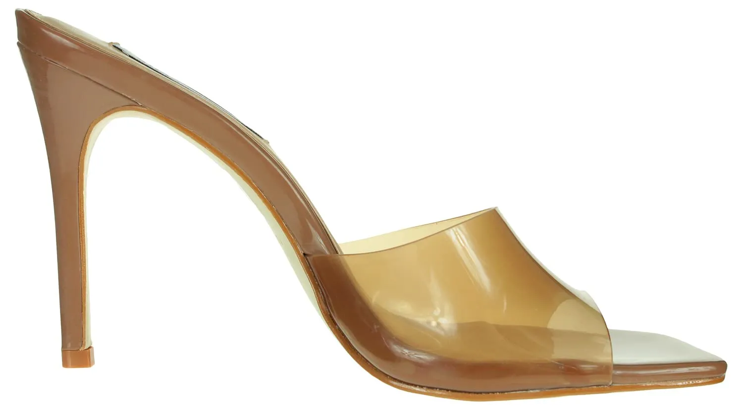 Steve Madden Signal Transparent Tan Fashion Dress Womens Open Toe Heeled Sandals
