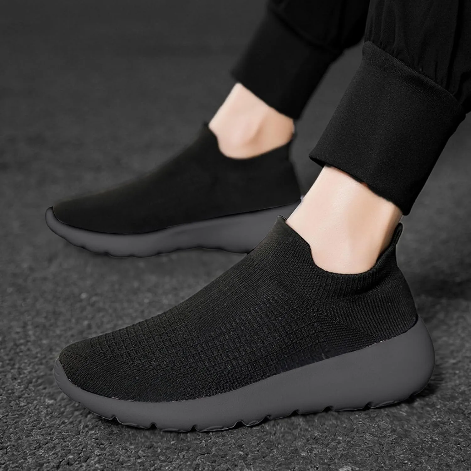 Stretch Mens Loafers & Slip-Ons Men's Fashionable Breathable Sneakers Comfortable & Light-Weight Slip On Shoes