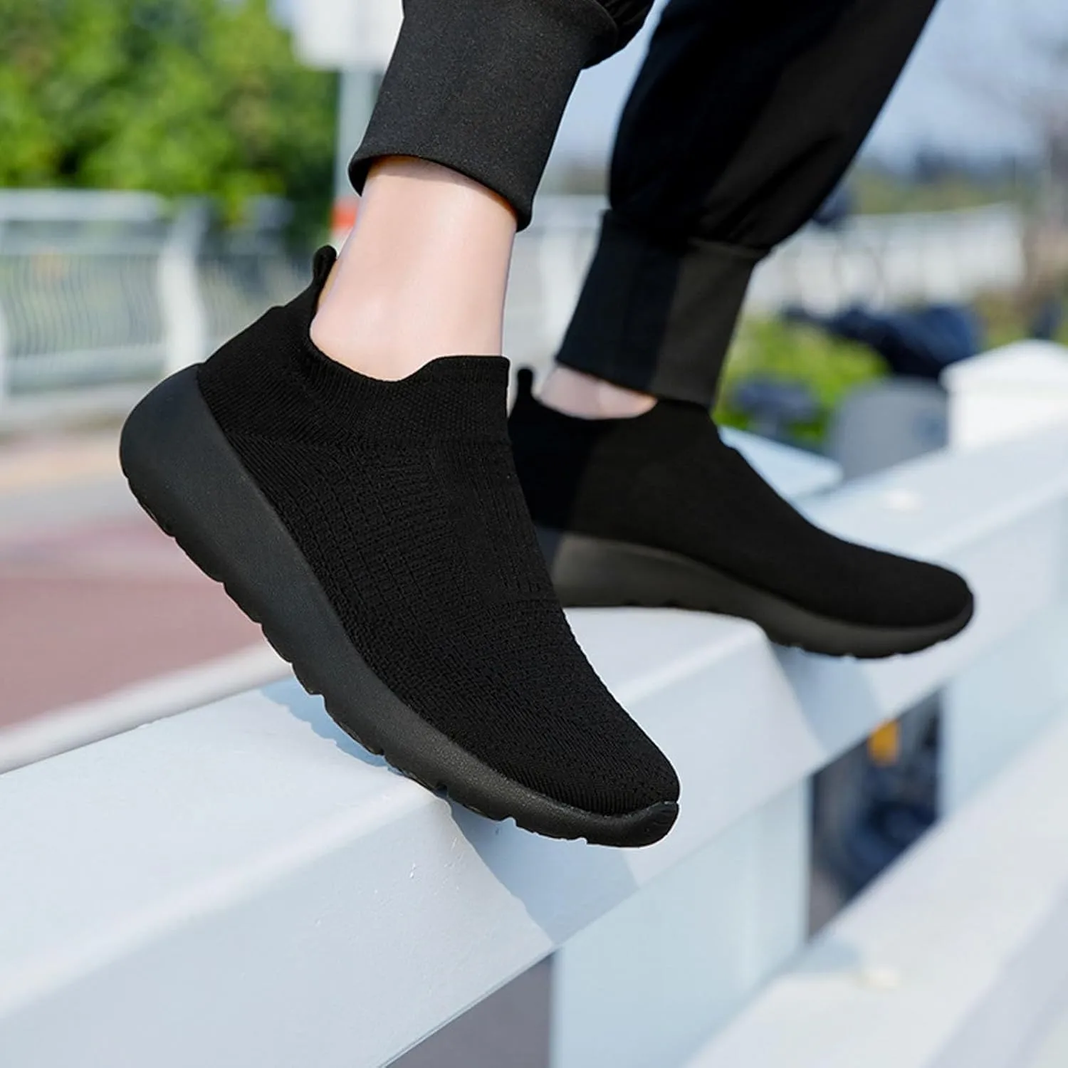 Stretch Mens Loafers & Slip-Ons Men's Fashionable Breathable Sneakers Comfortable & Light-Weight Slip On Shoes