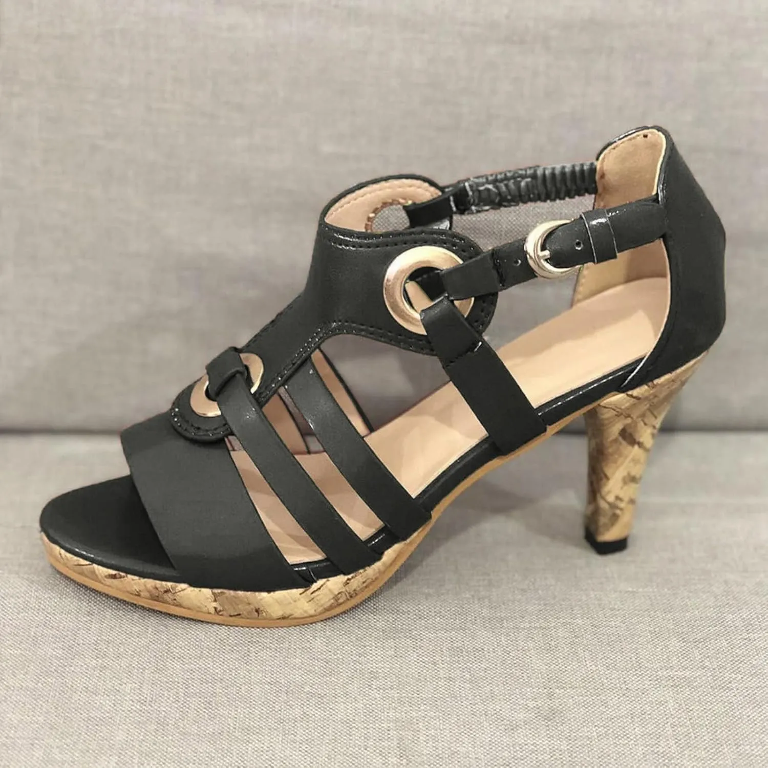 Summer Sandals for Women 2025 Women's Gladiator Sandal Strappy Hollow Out Stiletto Heels Open Toe Ankle Strap Dressy Pumps Heeled Bohemian Party Shoes