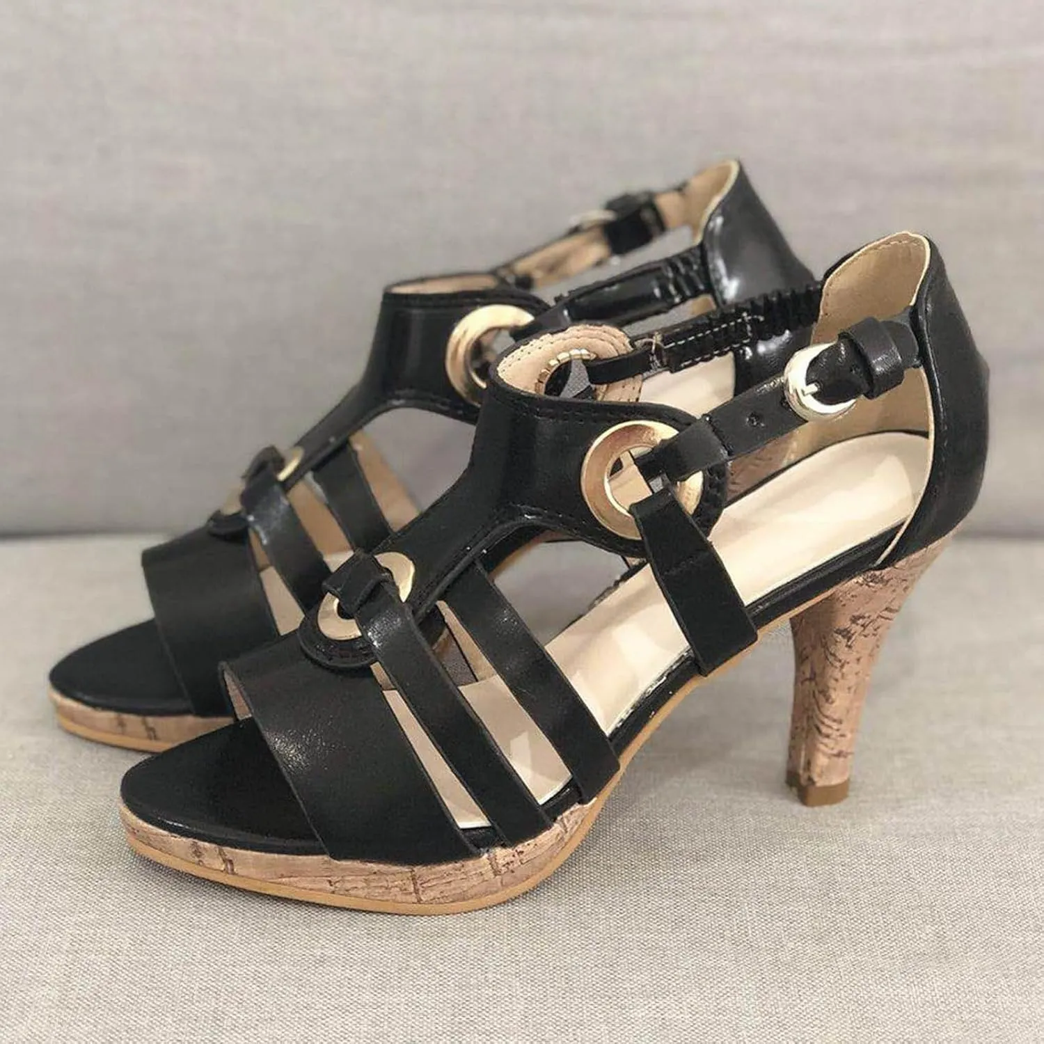Summer Sandals for Women 2025 Women's Gladiator Sandal Strappy Hollow Out Stiletto Heels Open Toe Ankle Strap Dressy Pumps Heeled Bohemian Party Shoes