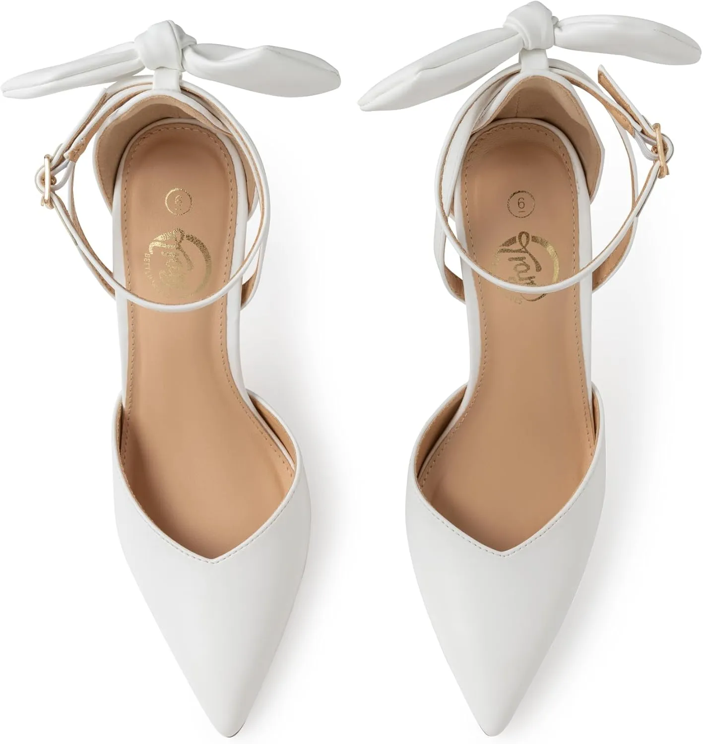 Trary Heels for Women Closed Pointed Toe Heels Women's Pumps Stiletto High Heels with Bow Knot Comfortable Ankle Strap Office Party Wedding Dress Shoes 3.74" Heels