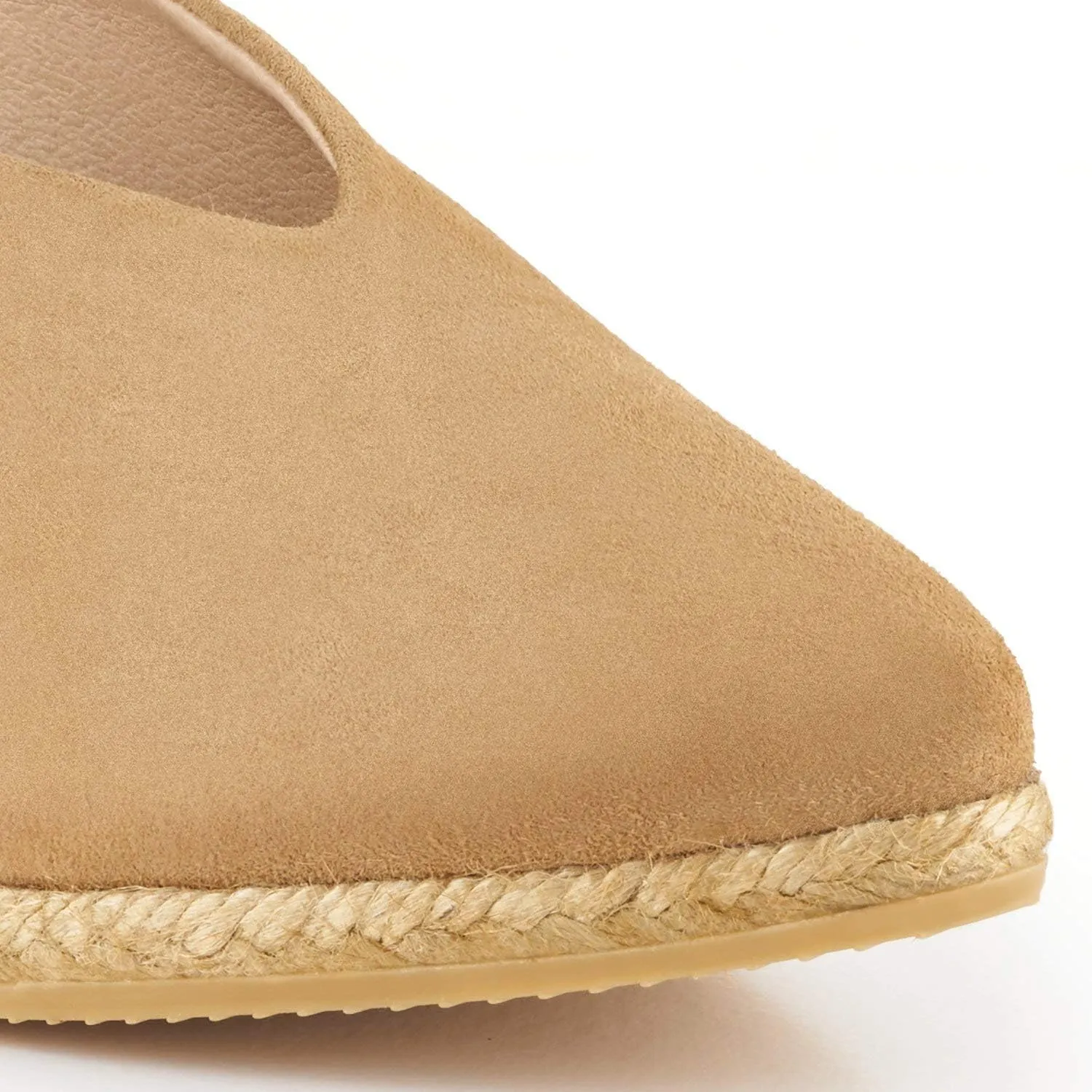VISCATA Truja Suede Wedge Mule Handmade 2 ½” Heel Women's Sandals with Breathable Cotton Canvas and 100% Natural Jute Midsole for All Casual Occasions
