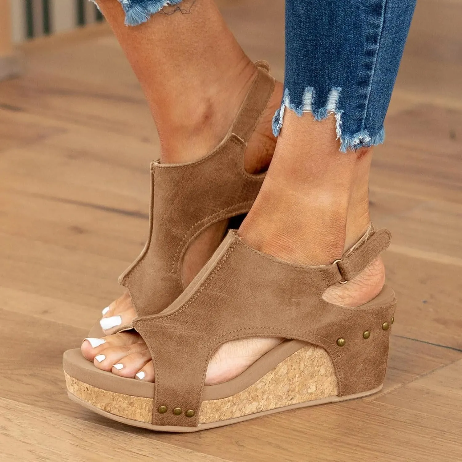 Wedge Sandals for Women,Platform Wedge Sandals Women,Open Toe Buckle Ankle Strap Espadrilles Flatform Wedge Sandal Dressy High Heeled Wedges Comfortable Casual Ladies Boho Beach Shoes Summer Vacation