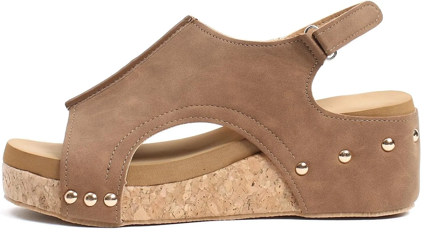 Wedge Sandals for Women,Platform Wedge Sandals Women,Open Toe Buckle Ankle Strap Espadrilles Flatform Wedge Sandal Dressy High Heeled Wedges Comfortable Casual Ladies Boho Beach Shoes Summer Vacation