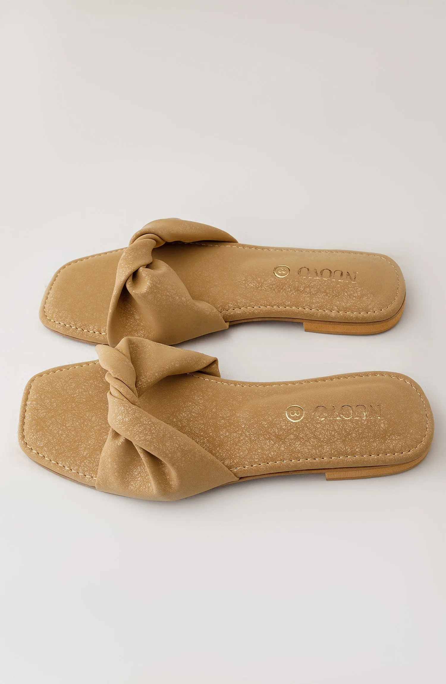 Women Slippers -  Flat Sandals - BEIGE (WAFF23W-1009 BEIGE)