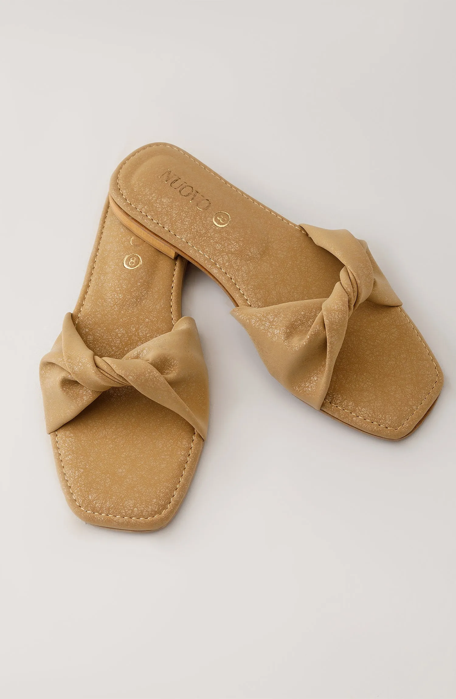 Women Slippers -  Flat Sandals - BEIGE (WAFF23W-1009 BEIGE)