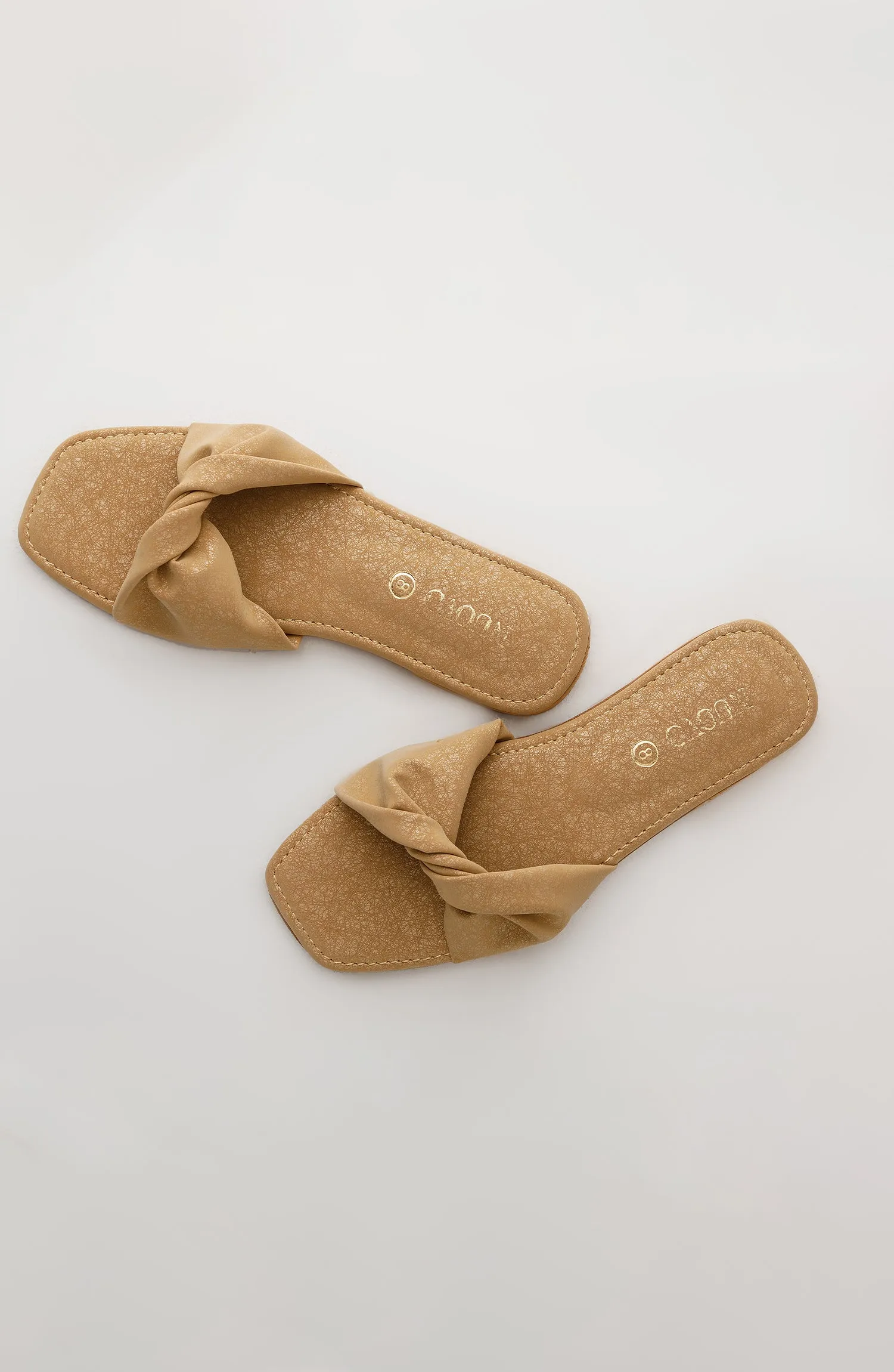 Women Slippers -  Flat Sandals - BEIGE (WAFF23W-1009 BEIGE)