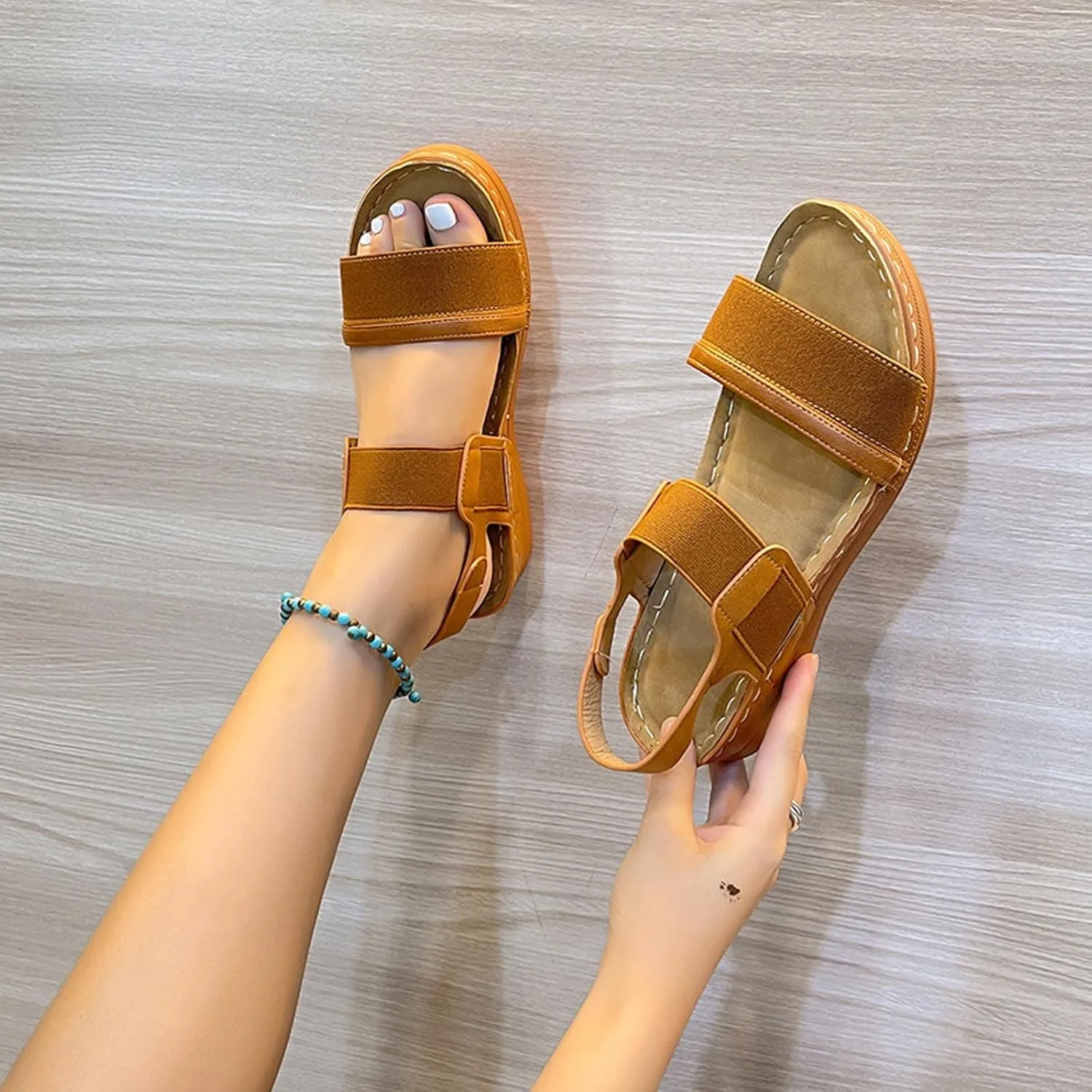 Womens Hiking Sandals Open Toe Sport Walking Sandals Comfortable Arch Support Sandals Beach Vacation Casual Camping