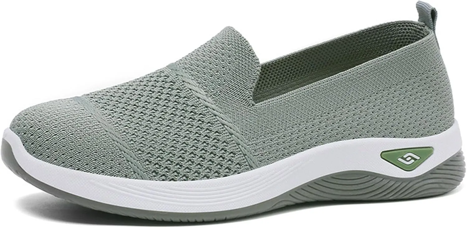 Women's Mesh Flats Shoes Breathable Slip on Shoes Casual Comfort Shoe Plus Size Trendy Shoes Walking Flats Shoe