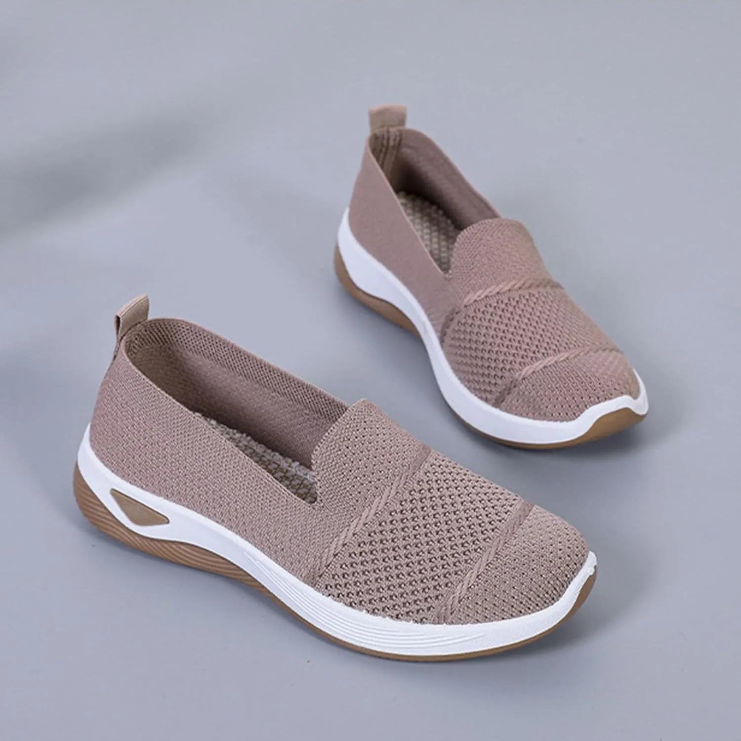 Womens Orthopedic Shoes Breathable Mesh Sneakers Slip on Soft Sole Wedge Walking Shoes Dressy Non-Slip Loafers