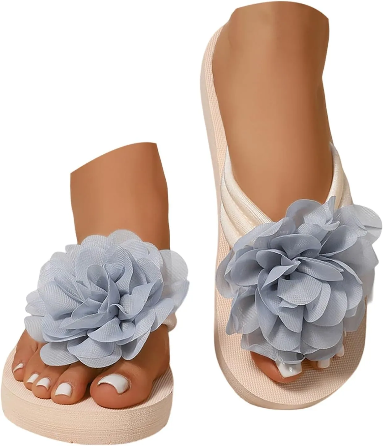 Women's Platform Flip Flops Wedge Sandals Comfortable Soft Cushion Slip on Summer Beach Thong Indoor Outdoor