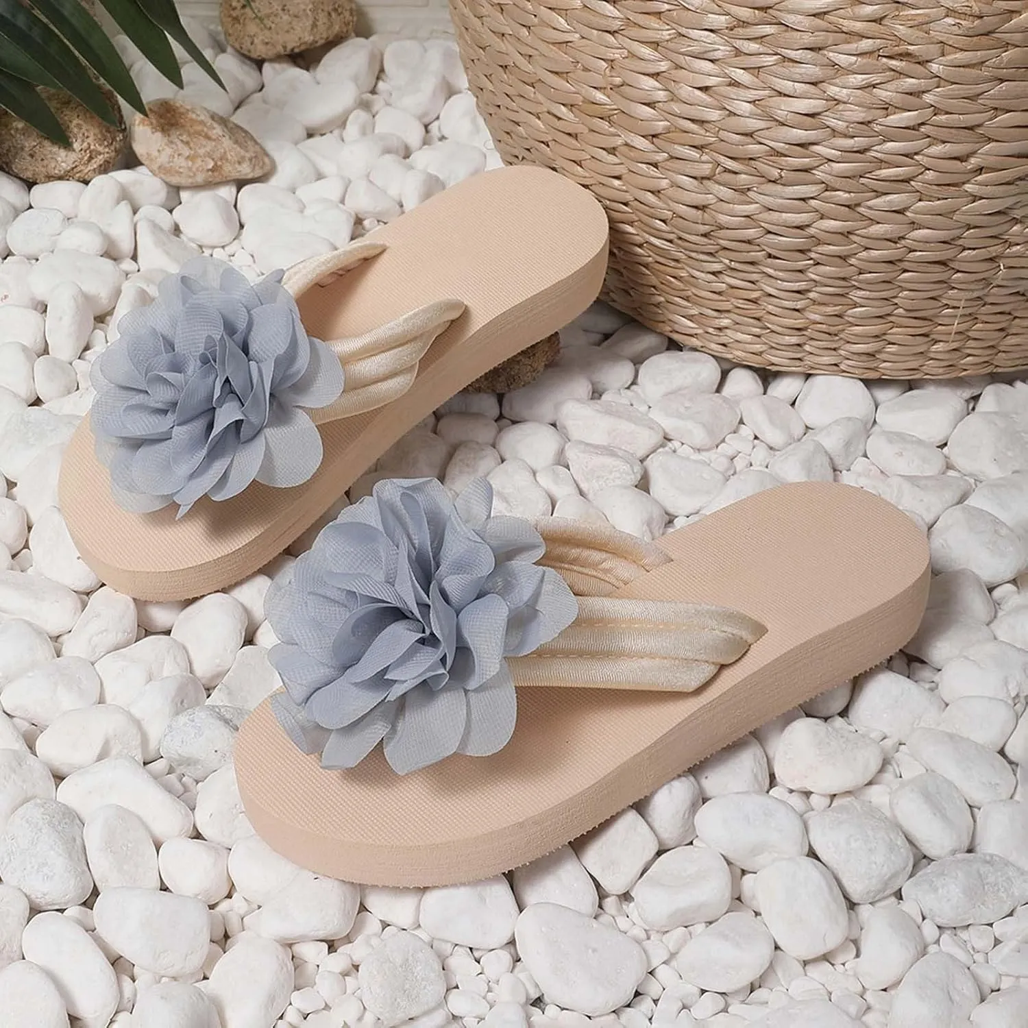 Women's Platform Flip Flops Wedge Sandals Comfortable Soft Cushion Slip on Summer Beach Thong Indoor Outdoor