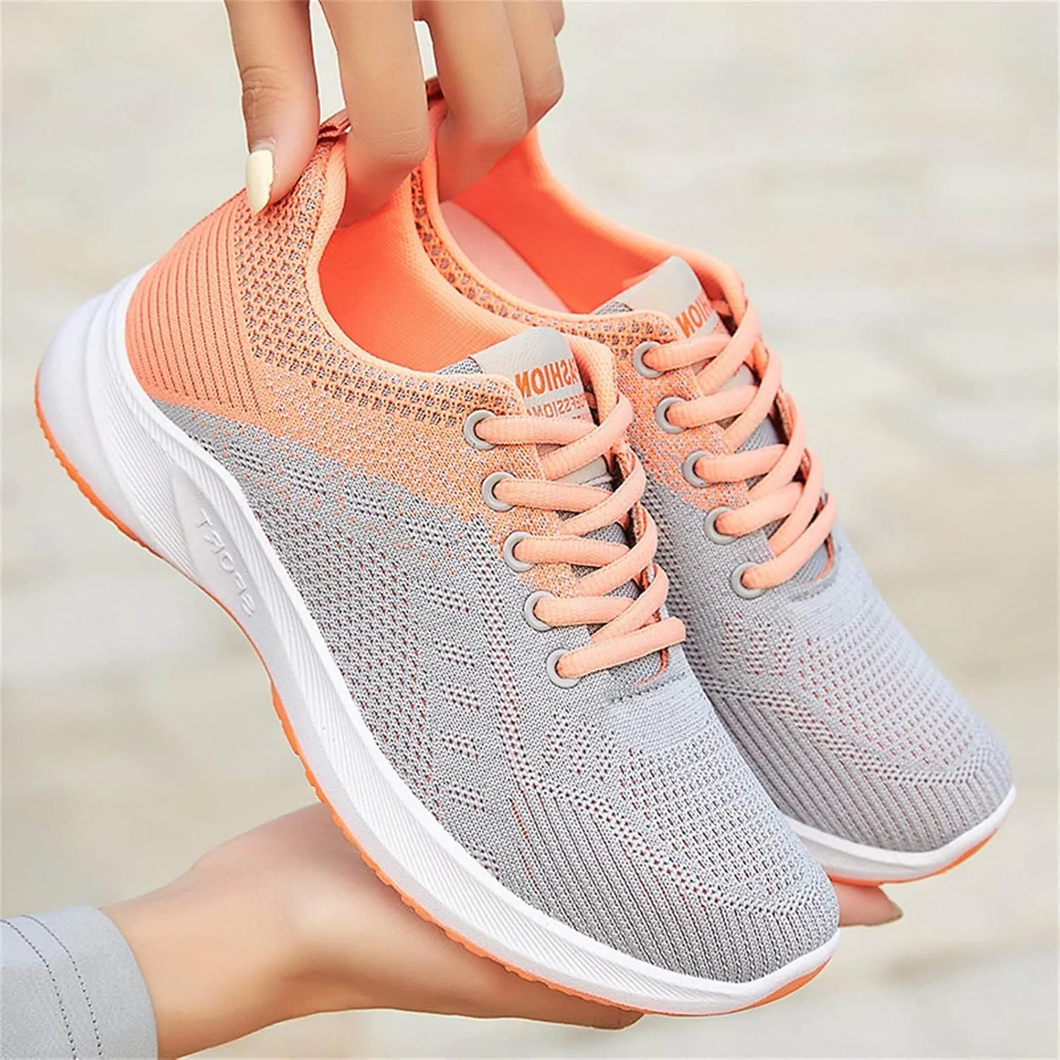 Women's Running Shoes Lightweight Walking Sneakers Tennis Athletic Lac𝐞 Up Gym Comfortable Fashion Fitness Mesh Workout Casual Sports Shoes