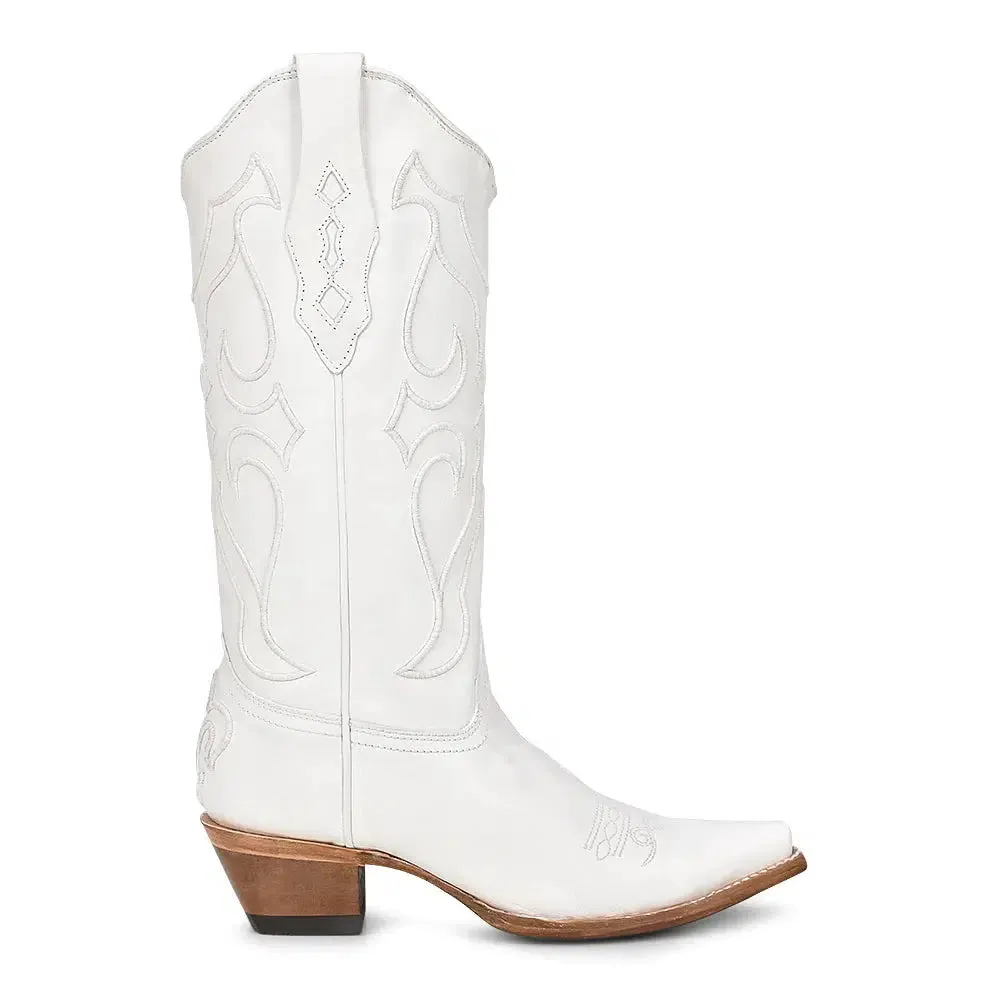 Z5046-M Corral white western cowgirl leather wedding boots for women